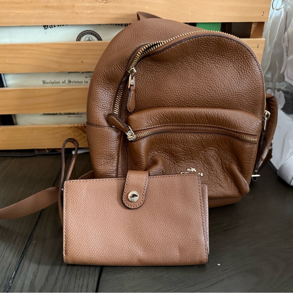 Coach Brown Leather Backpack